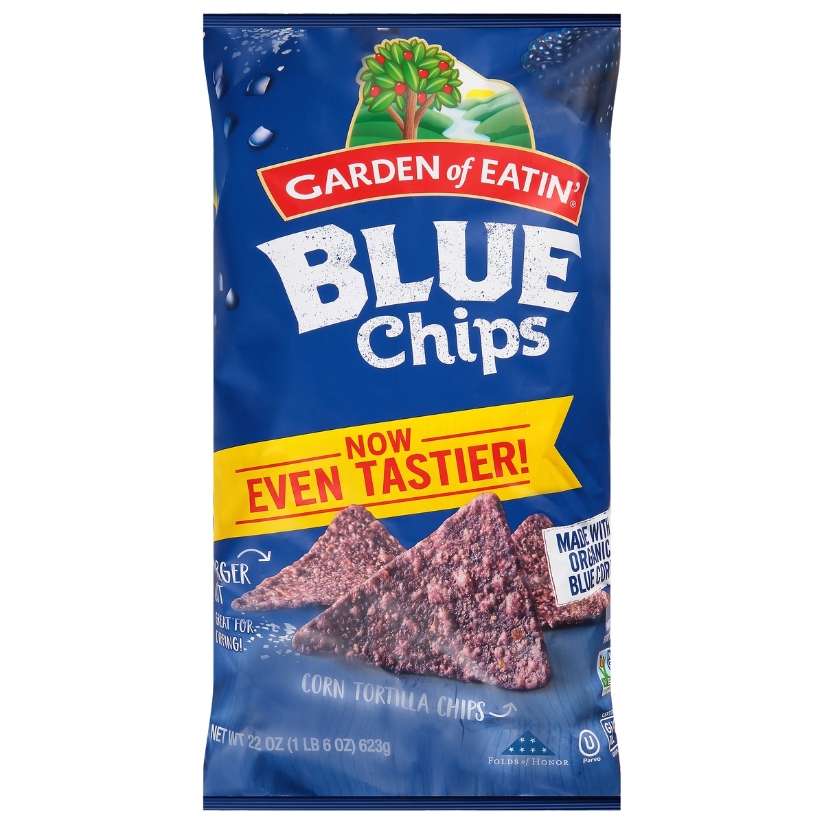 slide 1 of 7, Garden of Eatin' Restaurant Style Blue Corn Tortilla Chips, 22 oz