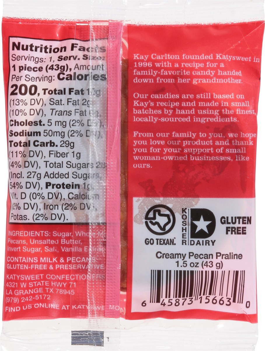 slide 8 of 14, Katy Sweet Creamy Pecan Praline 1.5 oz, 1.5 oz