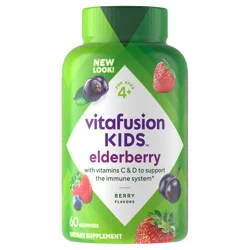 vitafusion Kids Elderberry Gummy Vitamins, Delicious Immune Support* Gummies for Kids, 60ct