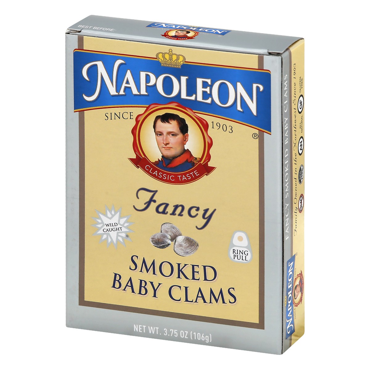 slide 3 of 9, Napoleon Fancy Smoked Baby Clams 3.75 oz, 