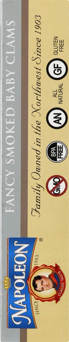 slide 8 of 9, Napoleon Fancy Smoked Baby Clams 3.75 oz, 