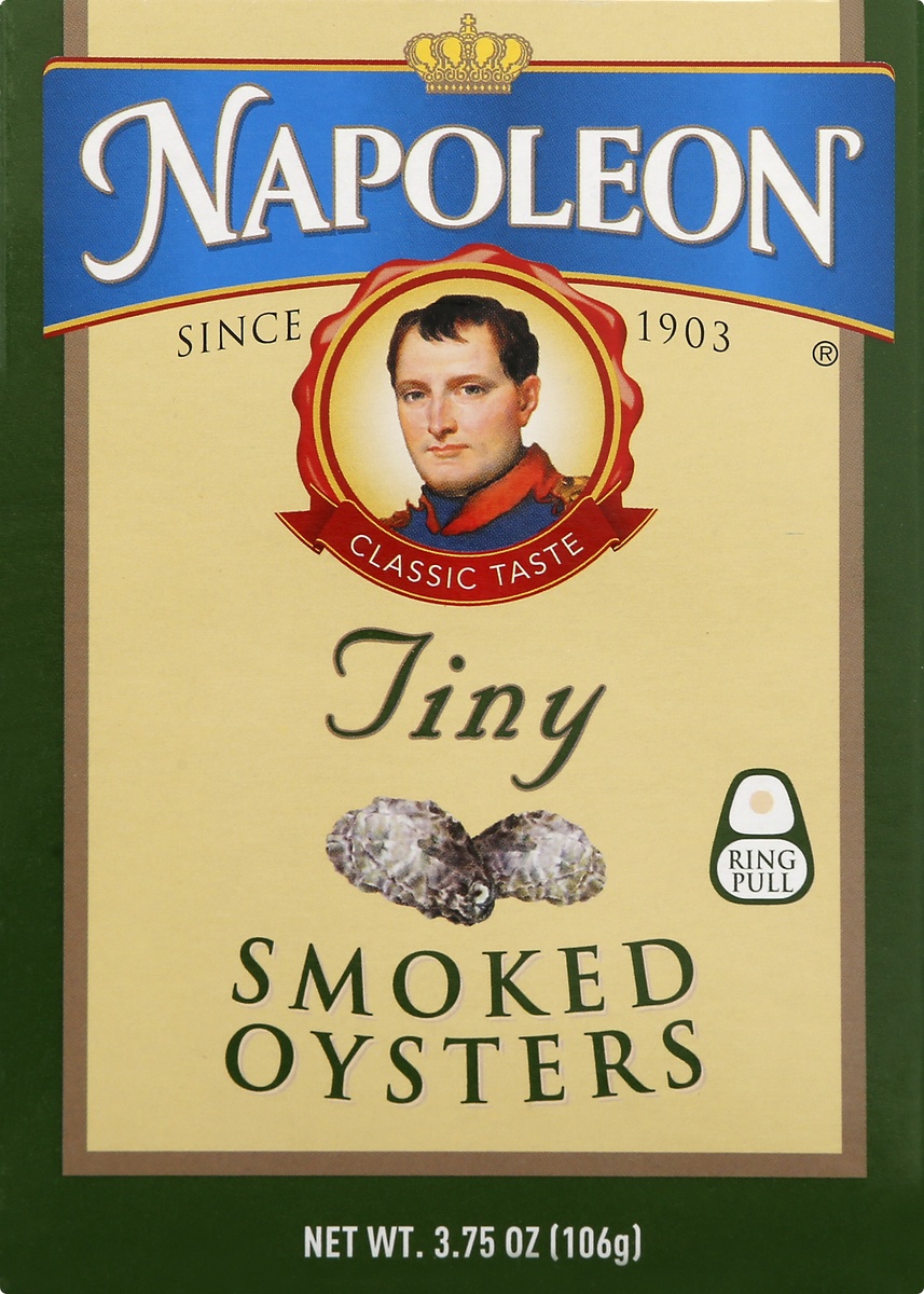 slide 6 of 9, Napoleon Tiny Smoked Oysters 3.75 oz, 