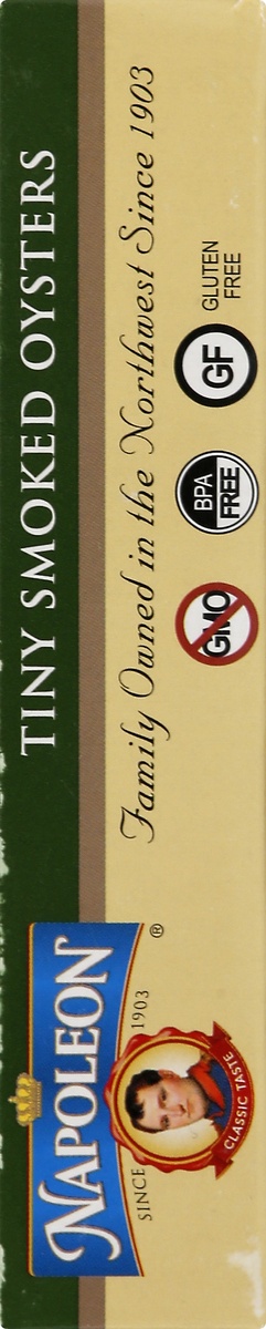 slide 8 of 9, Napoleon Tiny Smoked Oysters 3.75 oz, 