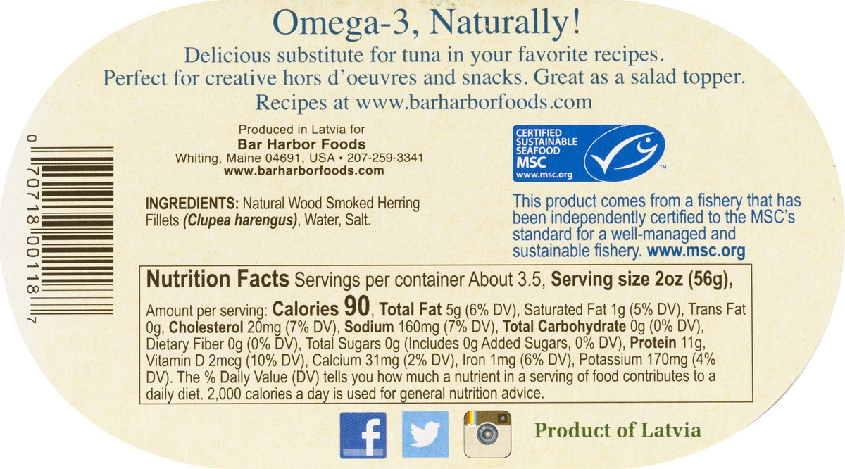 Bar Harbor All Natural Smoked Wild Kippers 6.7 oz Shipt