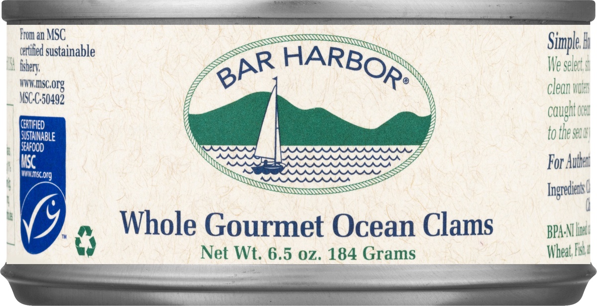 slide 6 of 9, Bar Harbor Whole Gourmet Ocean Clams 6.5 oz, 6.5 oz