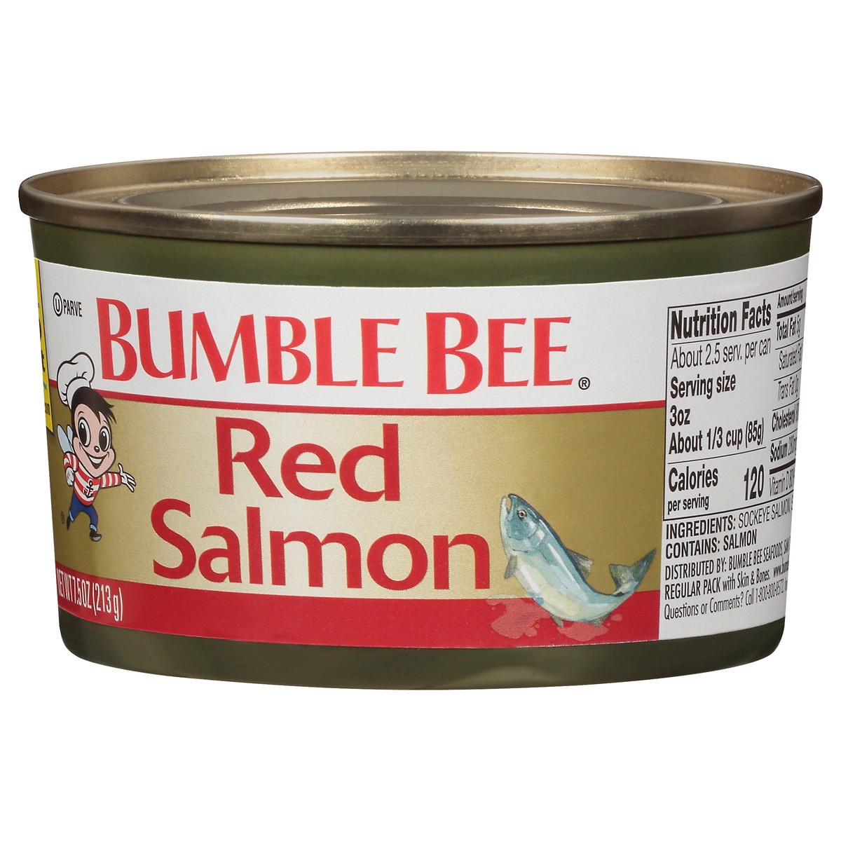 slide 3 of 9, Bumble Bee Red Salmon 7.5 oz. Can, 7.5 oz