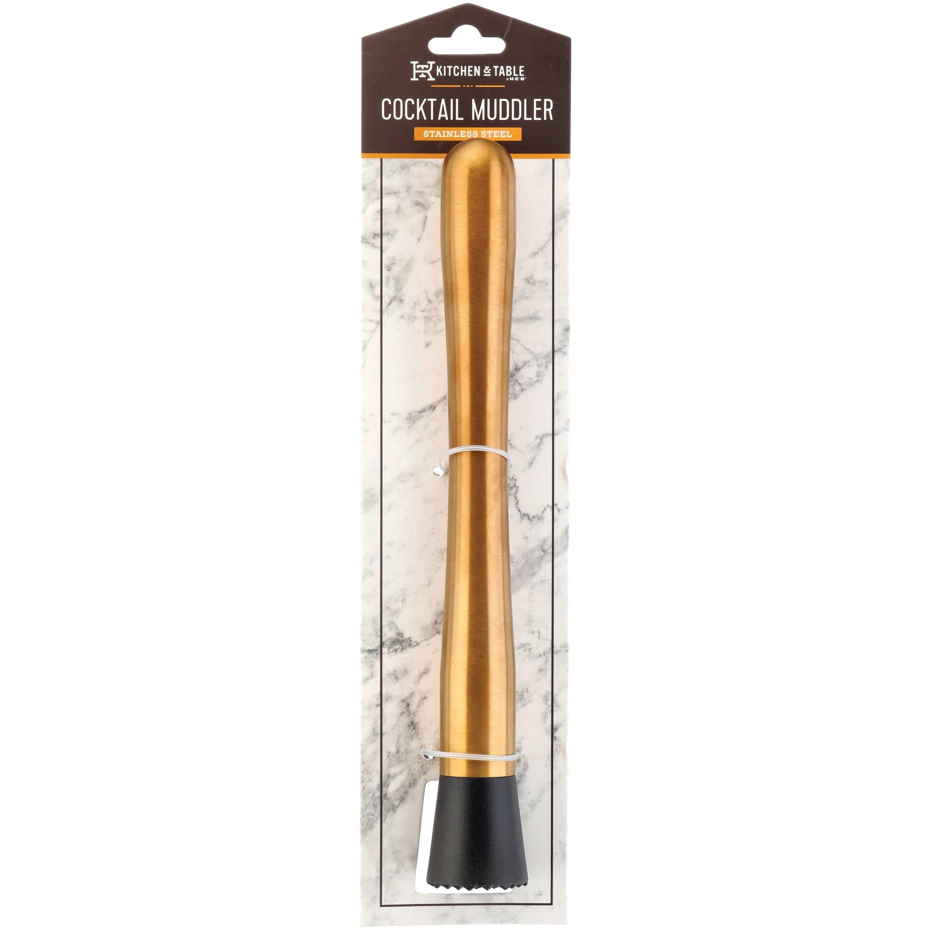 slide 1 of 1, Ktchen & Table by H-E-B Kitchen & Table by H-E-B Stainless Steel Cocktail Muddler - Antique Gold, 1 ct