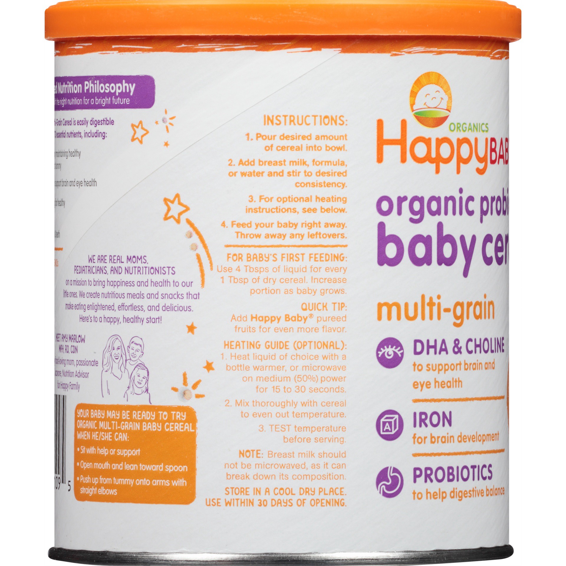 slide 2 of 6, Happy Baby Happy Bellies Organic Multi-Grain Baby Cereal, 7 oz