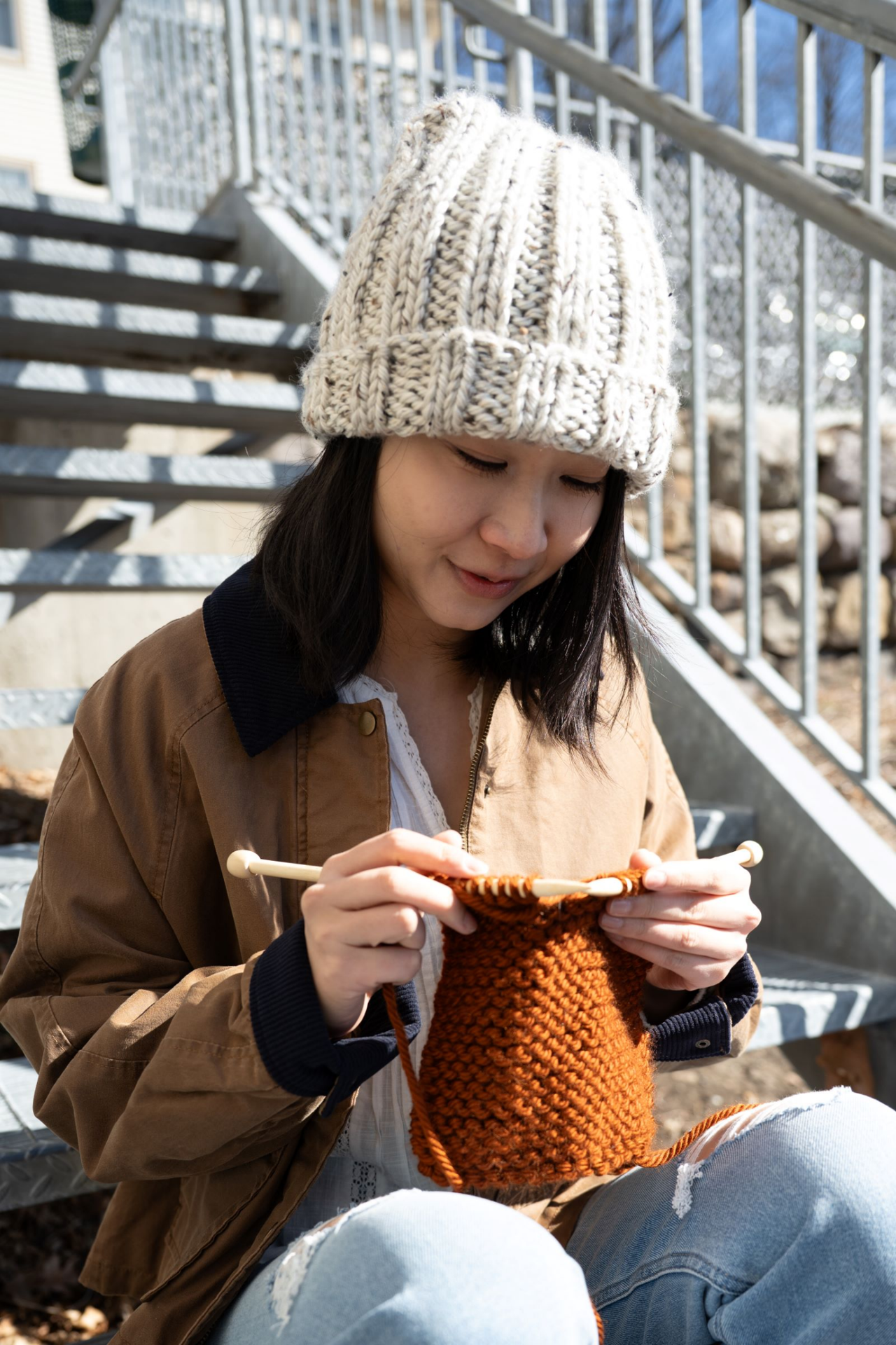 slide 5 of 5, Lion Brand Yarn Hometown USA 135-150 Los Angeles Tan, 5 oz