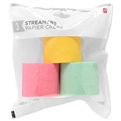 American Greetings Crepe Paper Streamers - Pink Yellow and Green