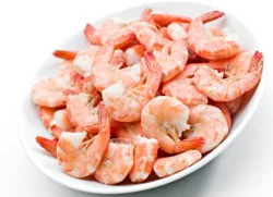 Service Case Previously Frozen Cooked Jumbo Shrimp 21-25 Count - 1 Lb