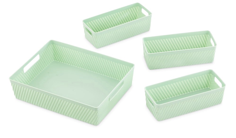 slide 1 of 2, Whitmor Resin Drawer Organizers - Green, 4 ct