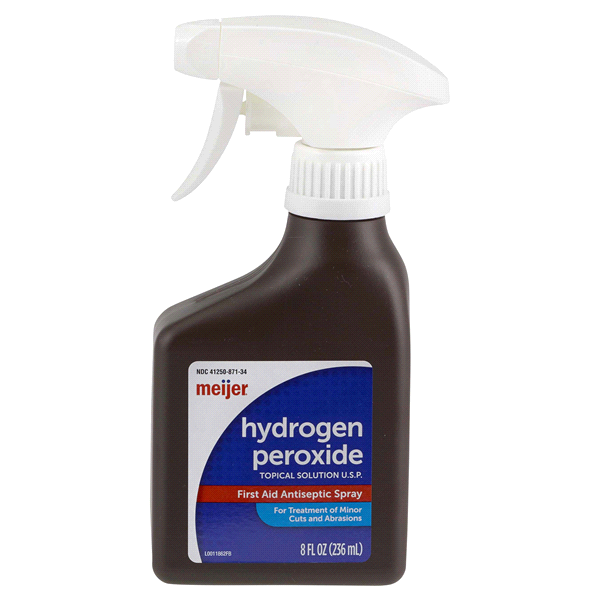 slide 1 of 1, Meijer Hydrogen Peroxide First Aid Antiseptic Spray, 8 oz