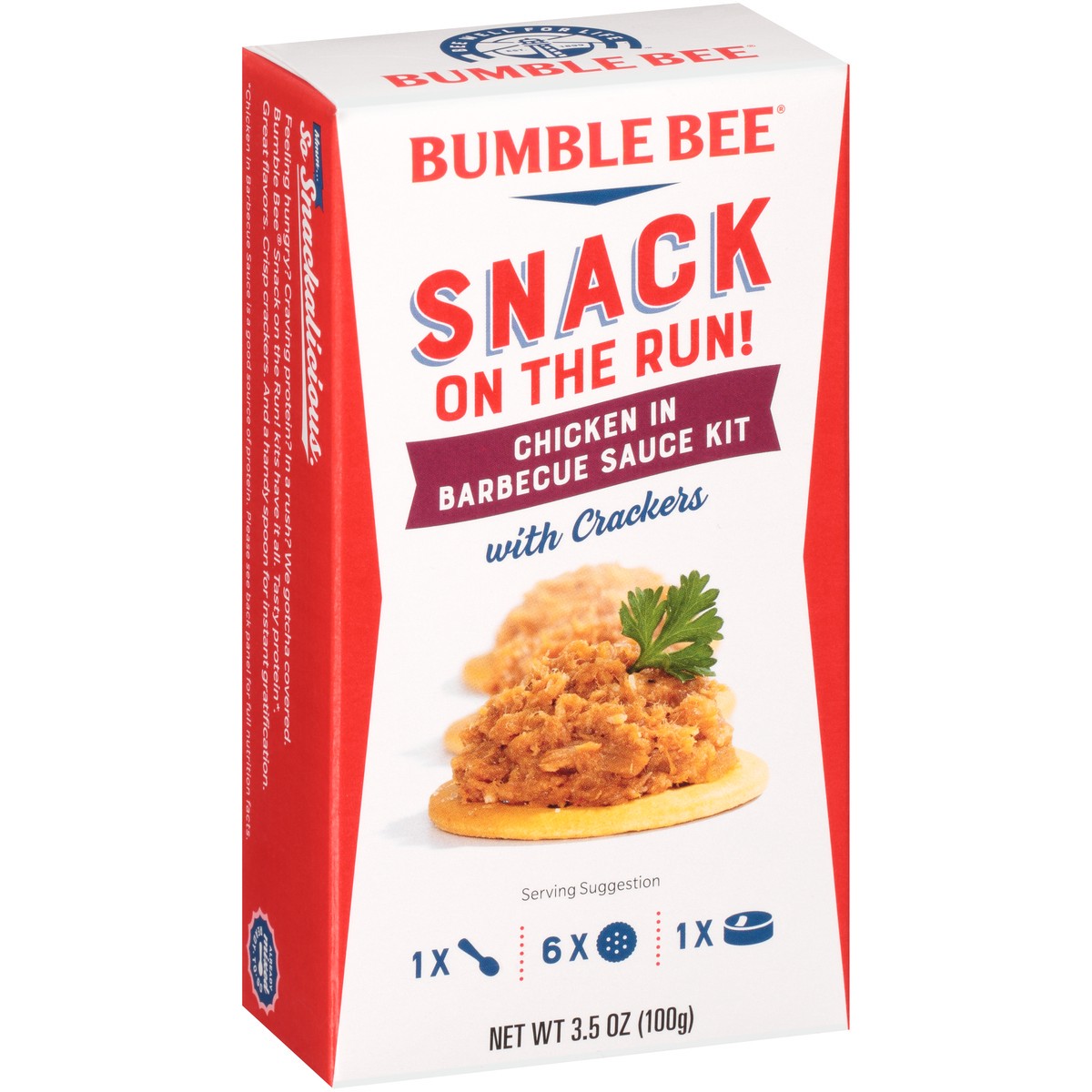 slide 2 of 9, Bumble Bee Snack on the Run! Chicken in Barbecue Sauce with Crackers Kit 3.5 oz. Box, 