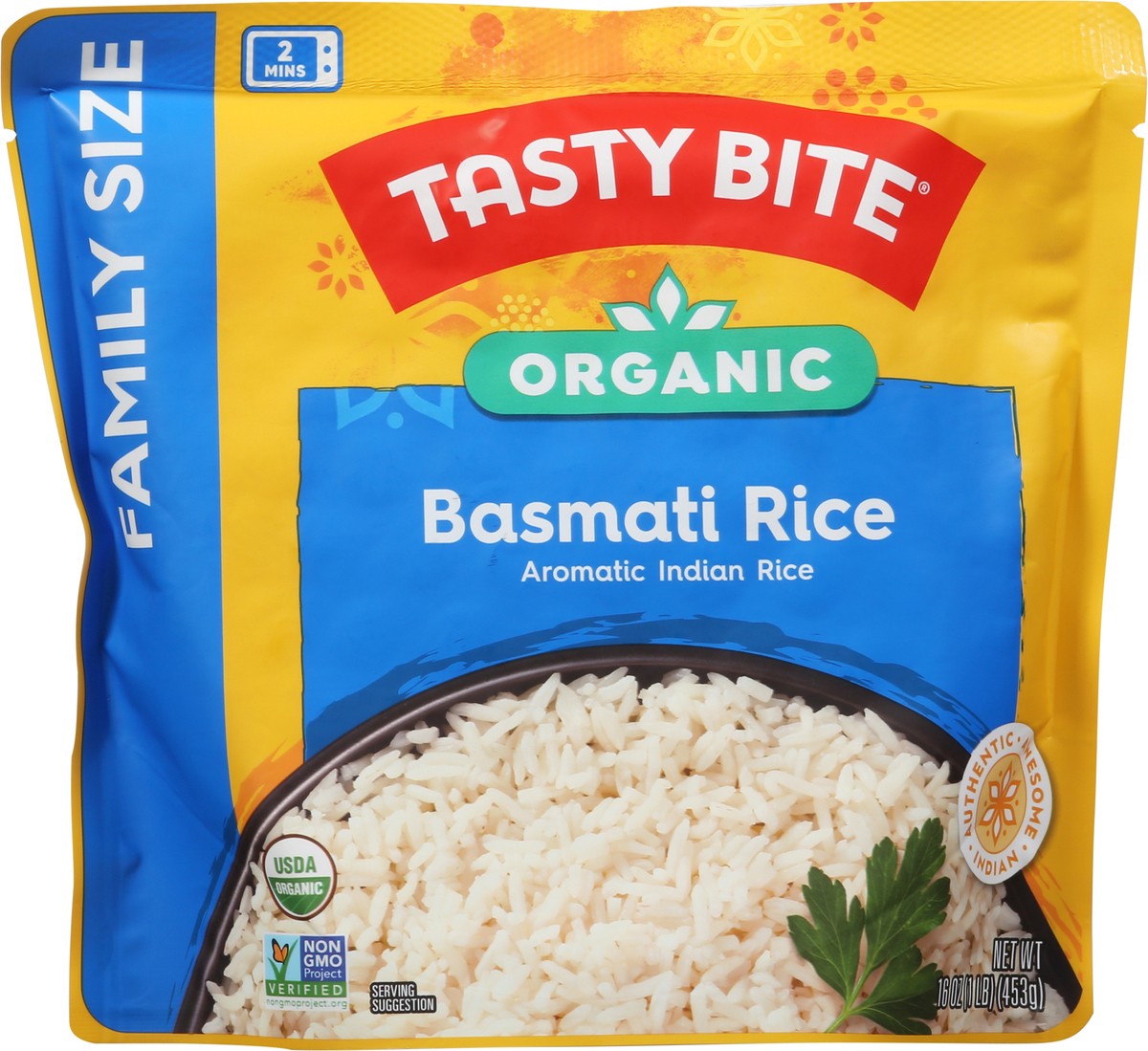slide 6 of 13, Tasty Bite Organic Basmati Rice Family Size 16 oz, 16 oz