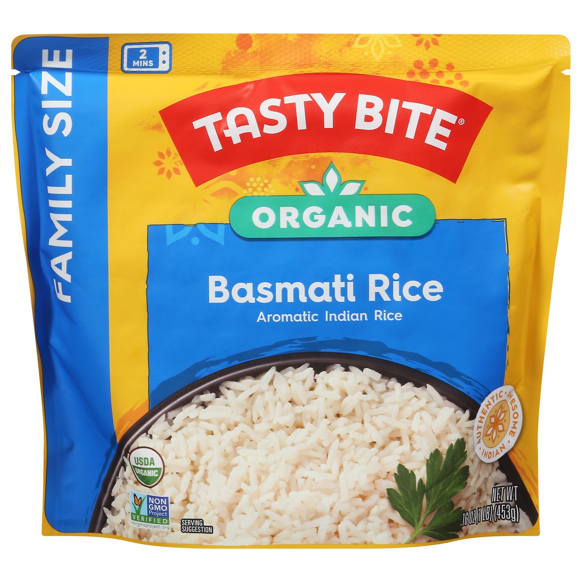 slide 13 of 13, Tasty Bite Organic Basmati Rice Family Size 16 oz, 16 oz
