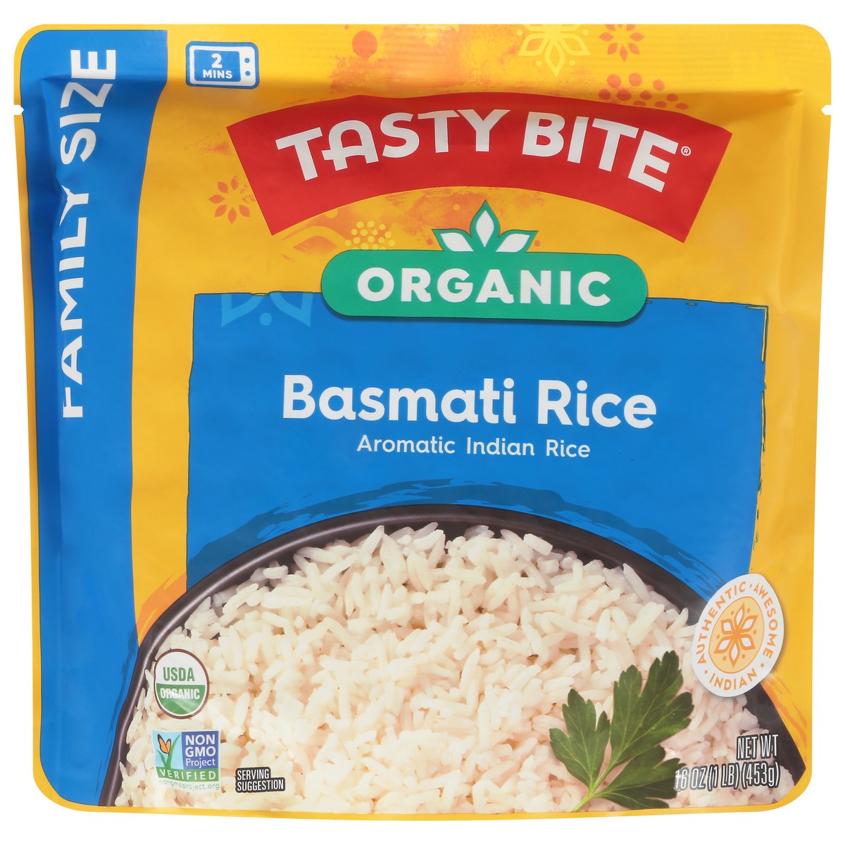 slide 1 of 13, Tasty Bite Organic Basmati Rice Family Size 16 oz, 16 oz