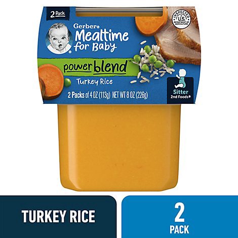 slide 1 of 1, Gerber 2nd Foods Turkey And Rice Baby Food Tub - 2-4 Oz, 8 oz