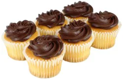 Central Market White Cupcakes with Chocolate Icing