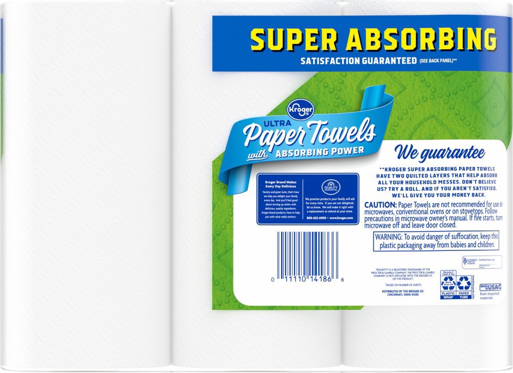slide 2 of 4, Kroger® Ultra Paper Towels With Absorbing Power, 6 ct