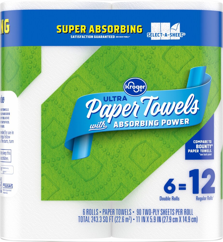 slide 3 of 4, Kroger® Ultra Paper Towels With Absorbing Power, 6 ct