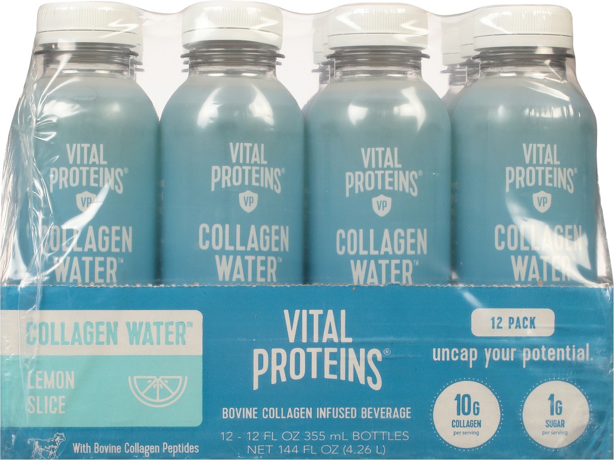 slide 2 of 14, Vital Proteins Lemon Slice Collagen Water 12 - 12 fl oz Bottles, 12 ct