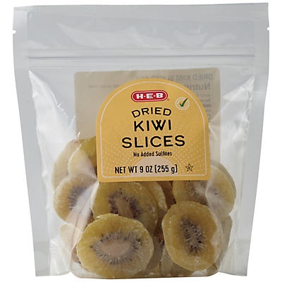 slide 1 of 1, H-E-B Dried Kiwi Slices, 9 oz