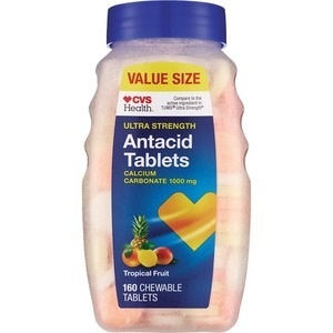 slide 1 of 1, CVS Health Antacid Tablets Chewable Tropical Fruit, 160 ct; 1000 mg