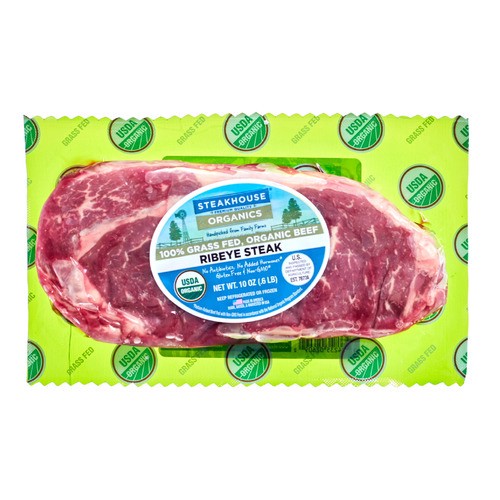 slide 1 of 1, Steakhouse Naturals® Organics grass fed ribeye steak, 10 oz