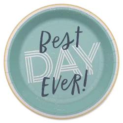 American Greetings Paper Plates Best Day Ever on Green