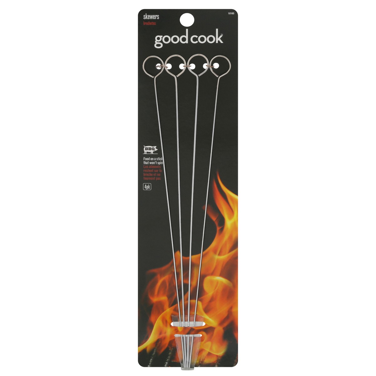 slide 1 of 9, Good Cook 12 Inch Flat Metal Skewers, 4 ct