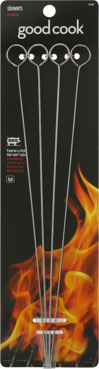 slide 5 of 9, Good Cook 12 Inch Flat Metal Skewers, 4 ct