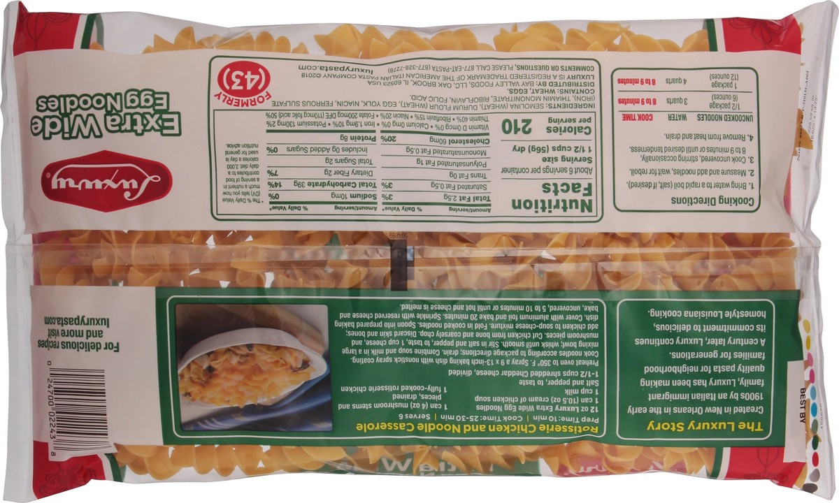 slide 2 of 14, Luxury Extra Wide Egg Noodles 12 oz, 12 oz