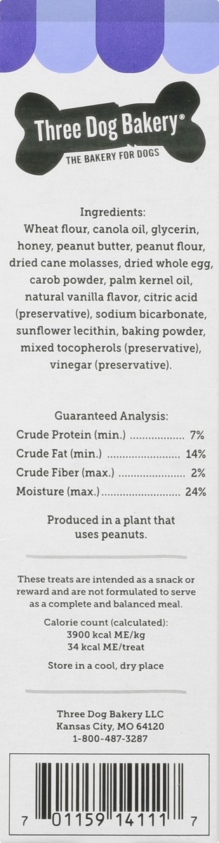 slide 11 of 12, Three Dog Bakery Soft Baked Bitty Bites Carob Flavored Chips Peanut & Vanilla Treats for Dogs 13 oz, 13 oz