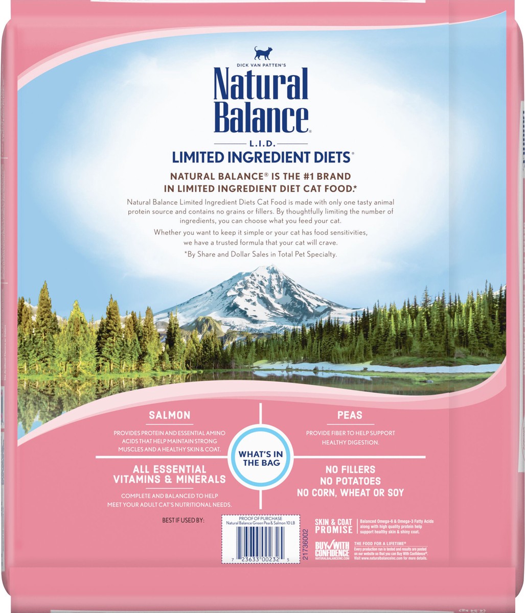 slide 6 of 8, Natural Balance L.I.D. Limited Ingredients Diet Grain Free Green Pea & Salmon Formula Cat Food 10 lb, 10 lb