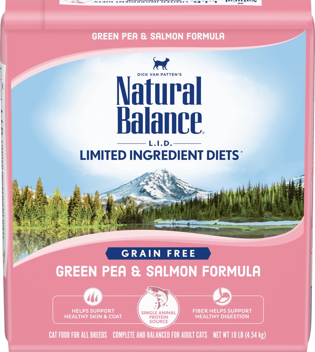 slide 7 of 8, Natural Balance Limited Ingredient Diets Green Pea & Salmon Formula Dry Cat Food, 10 Pounds, Grain Free, 10 lb