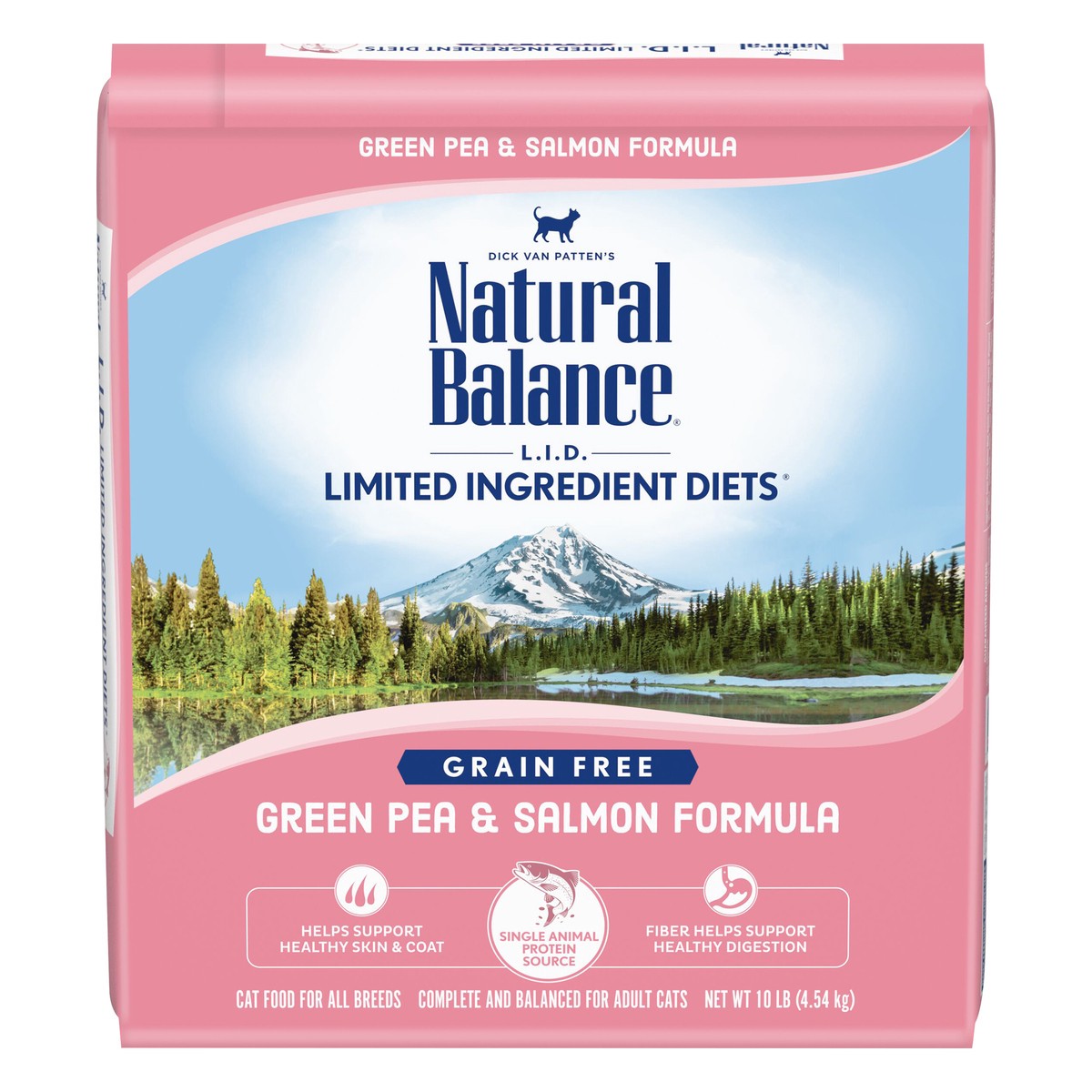 slide 1 of 8, Natural Balance Limited Ingredient Diets Green Pea & Salmon Formula Dry Cat Food, 10 Pounds, Grain Free, 10 lb