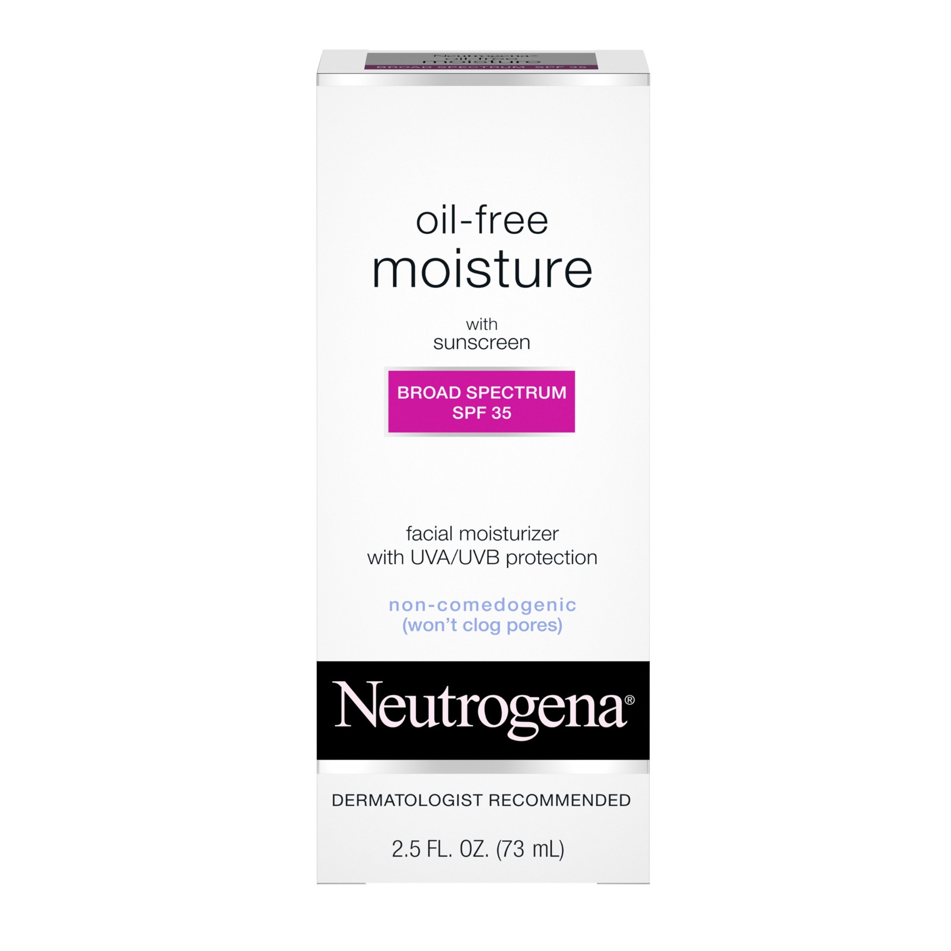 slide 2 of 5, Neutrogena Oil-Free Daily Long Lasting Facial Moisturizer & Neck Cream with SPF 35 Sunscreen & Glycerin, Non-Greasy, Oil-Free & Non-Comedogenic Face Moisturizer, 2.5 fl. oz, 2.50 fl oz