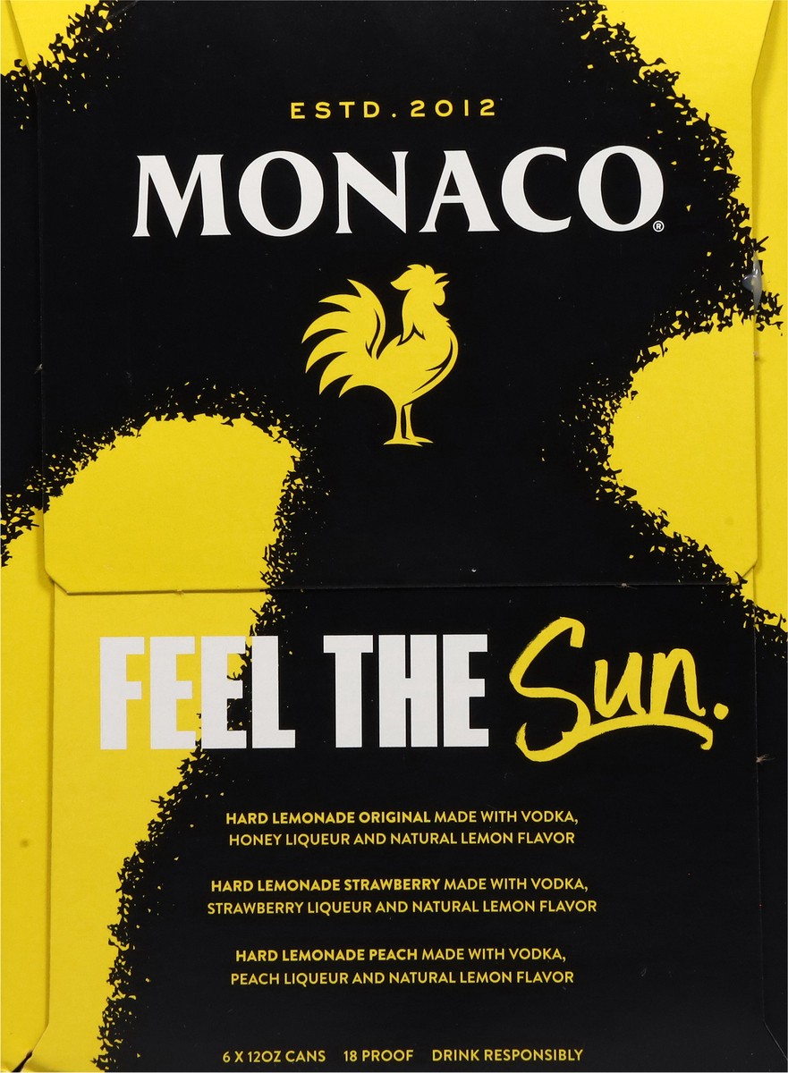 slide 7 of 12, Monaco Feel the Sun Hard Lemonade 6 - 12 oz Cans, 72 oz