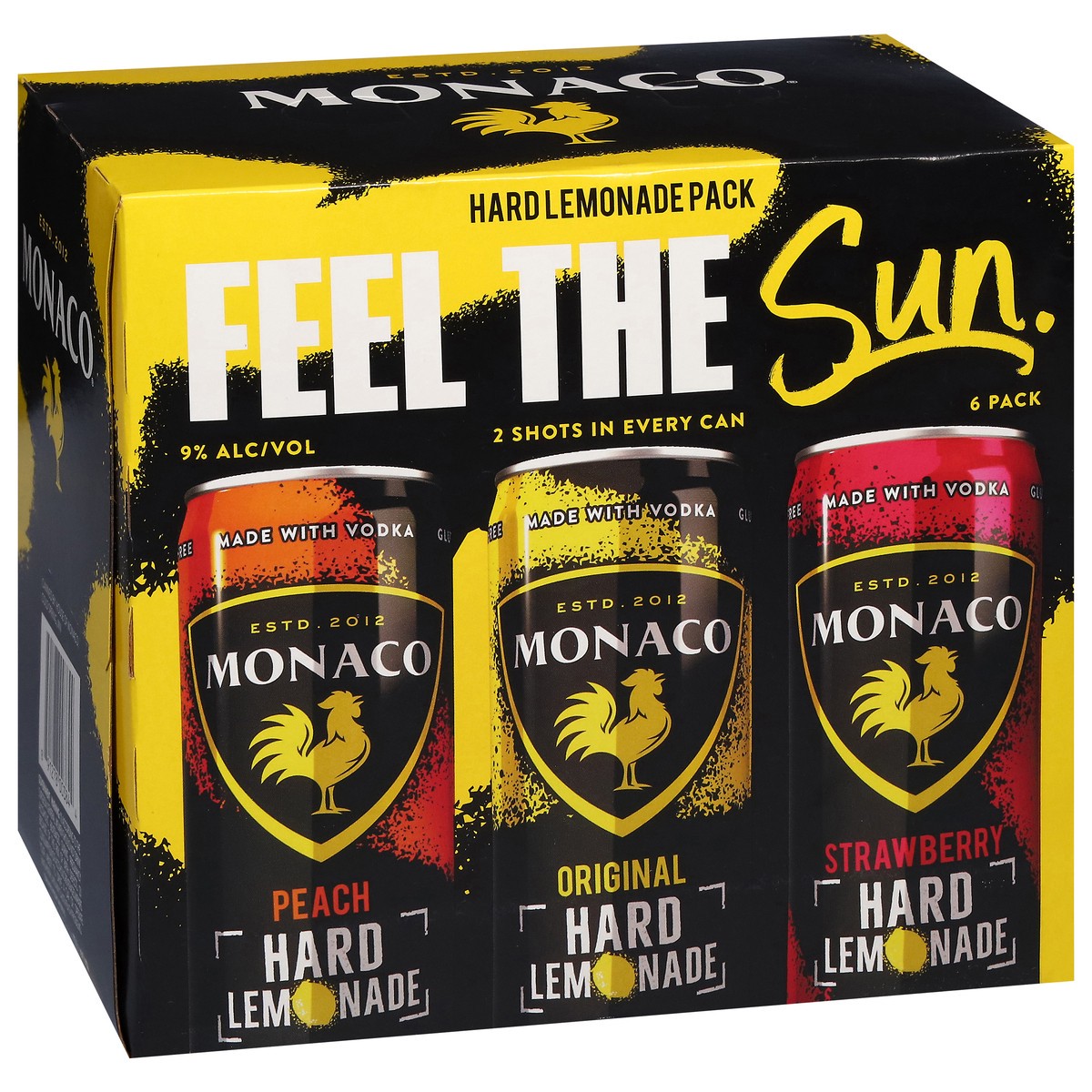 slide 2 of 12, Monaco Feel the Sun Hard Lemonade 6 - 12 oz Cans, 72 oz