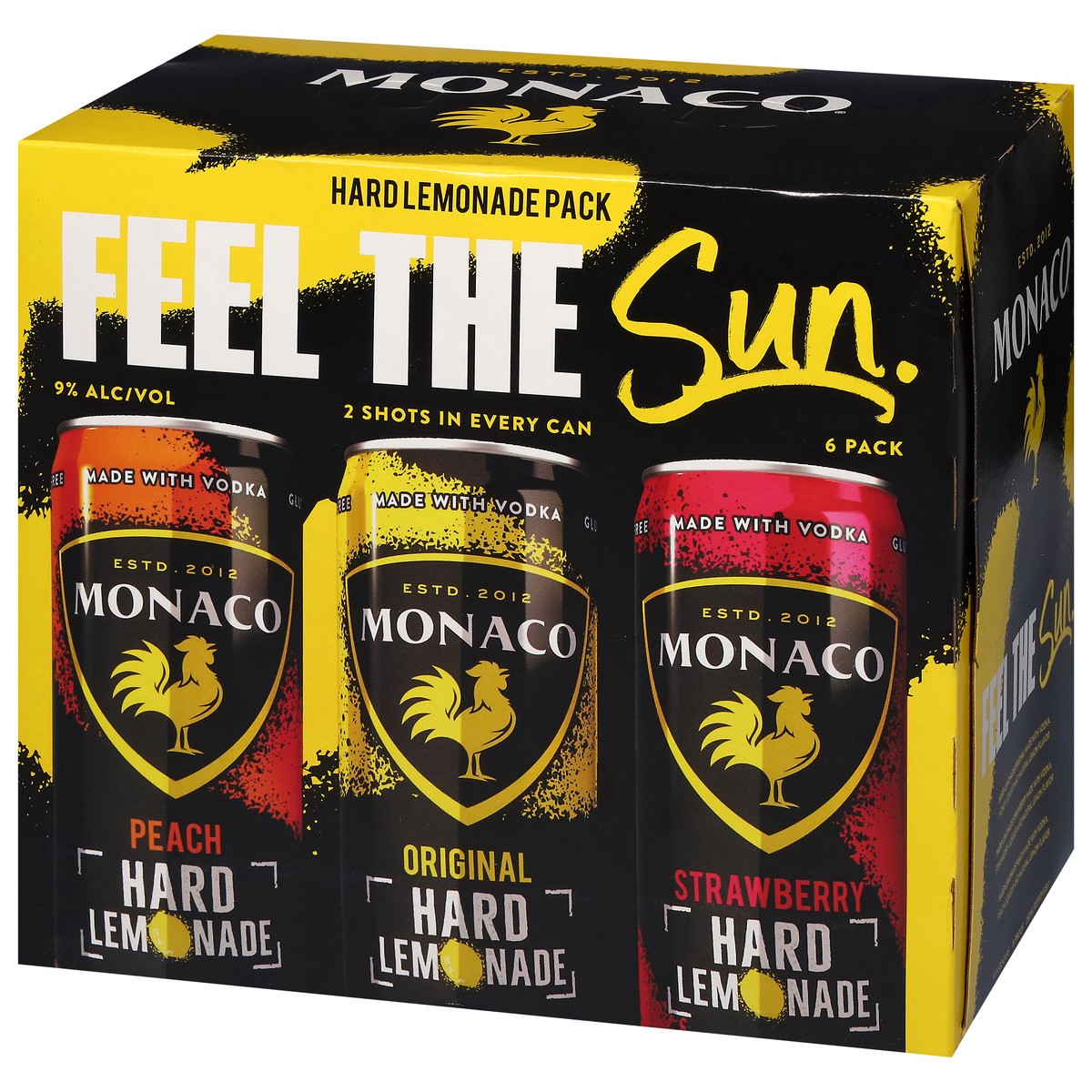 slide 6 of 12, Monaco Feel the Sun Hard Lemonade 6 - 12 oz Cans, 72 oz