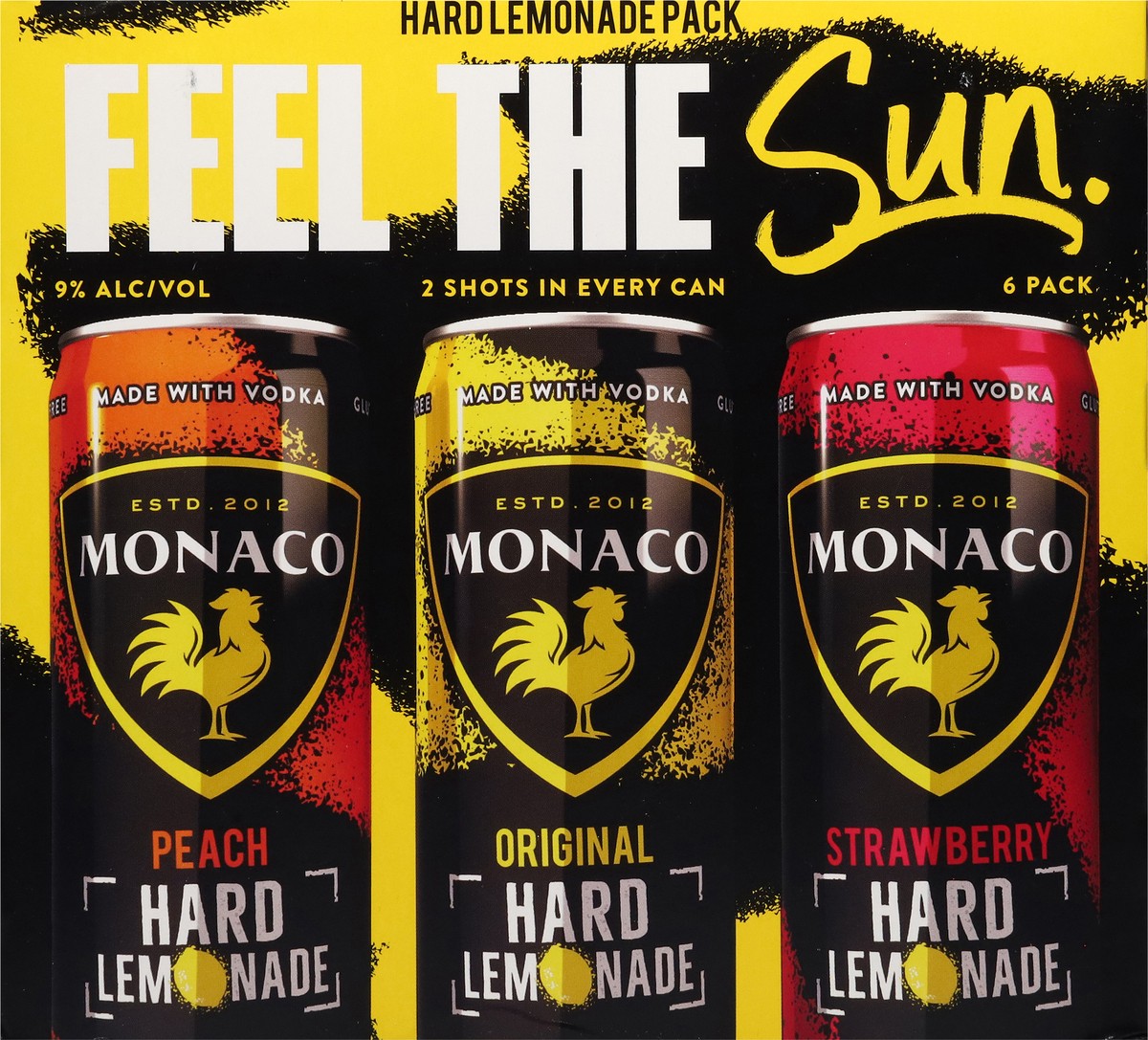 slide 12 of 12, Monaco Feel the Sun Hard Lemonade 6 - 12 oz Cans, 72 oz