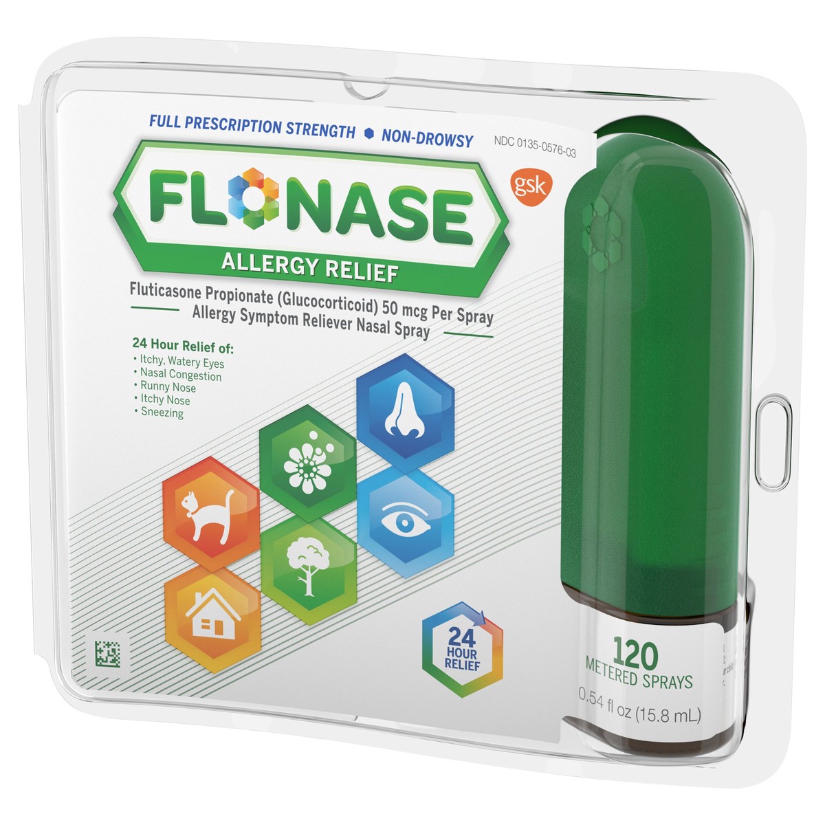 slide 8 of 10, Flonase Allergy Relf Spray, 0.54 fl oz