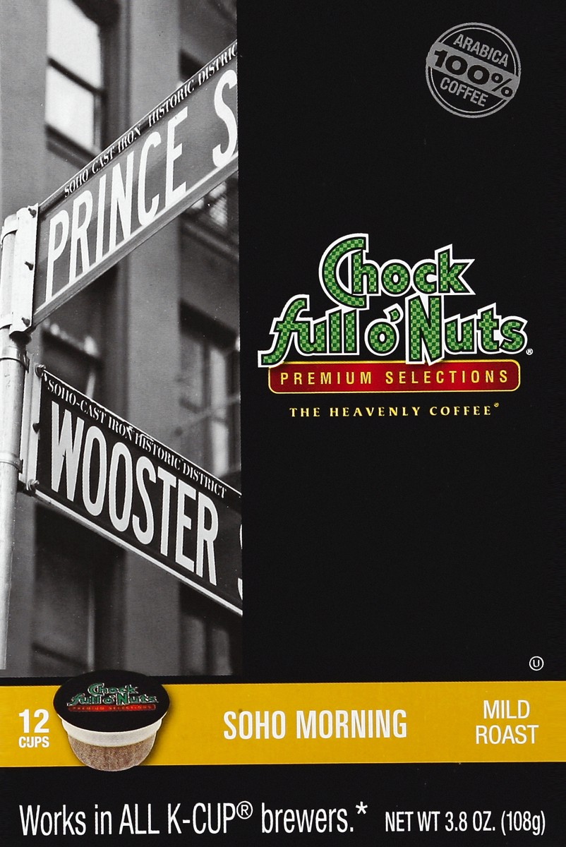 slide 2 of 4, Chock Full O' Nuts Soho Morning Mild Roast Coffee Single Serve Pods - 3.8 oz, 3.8 oz