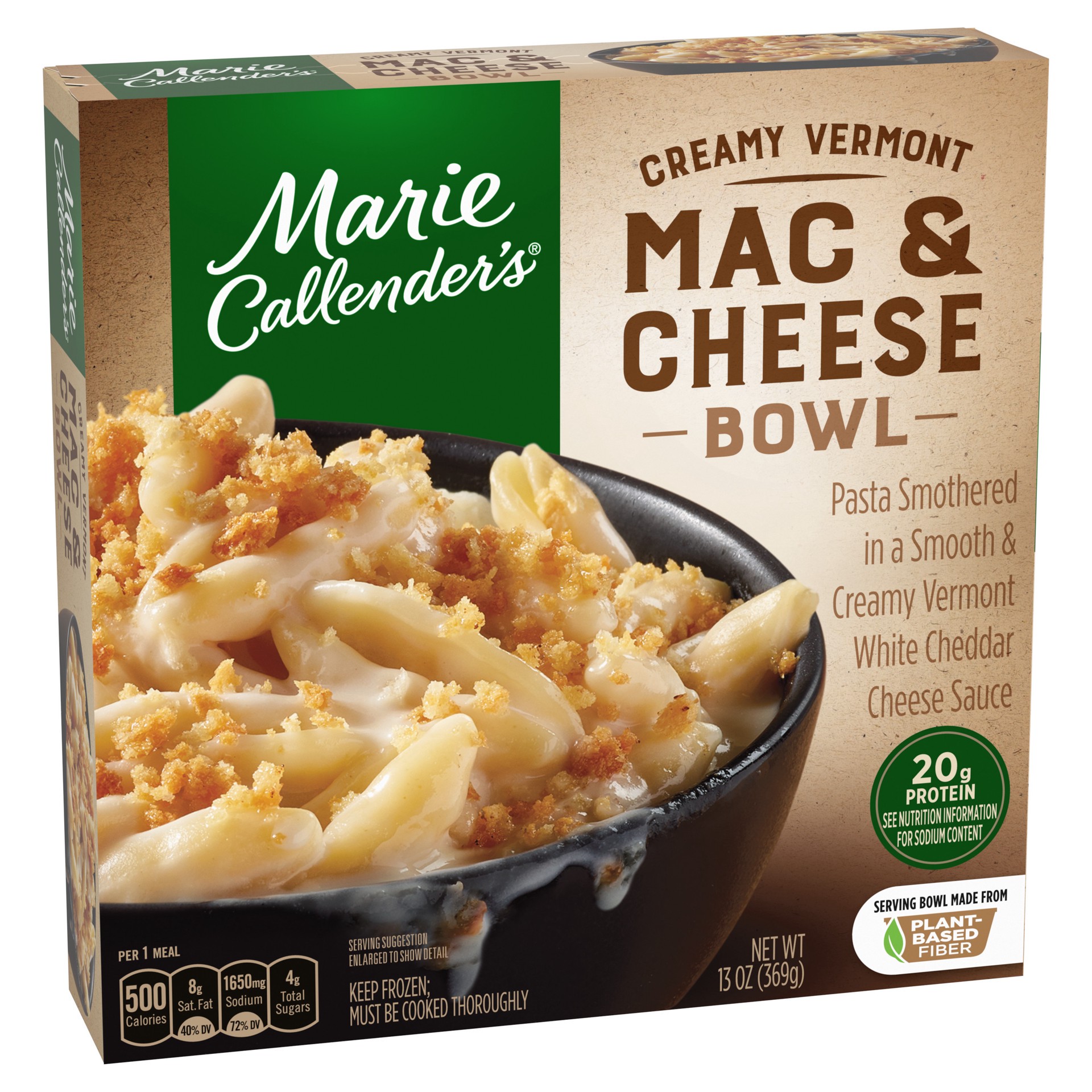 slide 5 of 5, Marie Callender's Creamy Vermont Mac and Cheese Bowl, Frozen Meal, 13 OZ Bowl, 13 oz