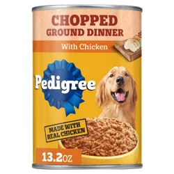 Pedigree Chopped Ground Dinner with Chicken Food for Dogs 13.2 oz