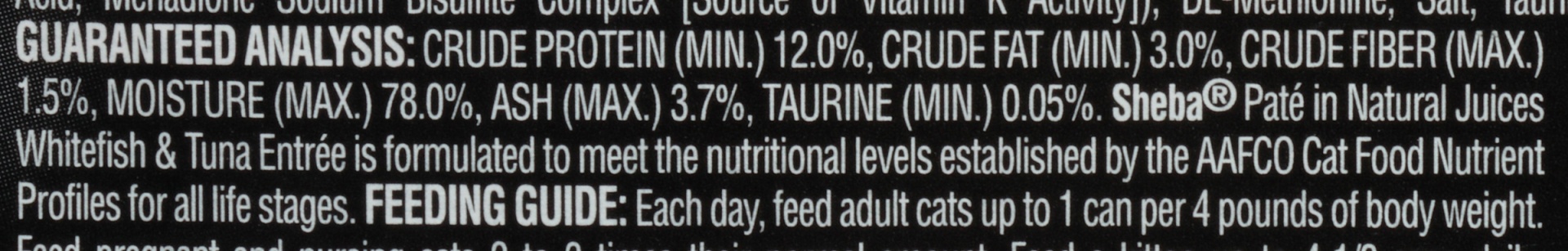 slide 7 of 8, Sheba Pate in Natural Juices Whitefish & Tuna Entree Cat Food 24-, 24 ct; 3 oz