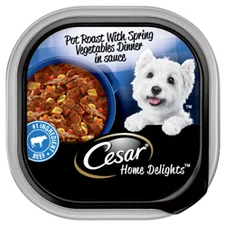 Cesar Home Delights Pot Roast with Spring Vegetables Dinner in Sauce Canine Cuisine 3.5 oz. Tray