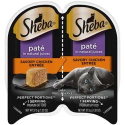 Sheba Pate Perfect Portions Savory Chicken Entree Cat Food 2 - 1.32 oz Trays