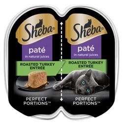 Sheba Perfect Portions Premium Pate in Natural Juices Roasted Turkey Entree Cat Food 2 - 37.5 g Packs